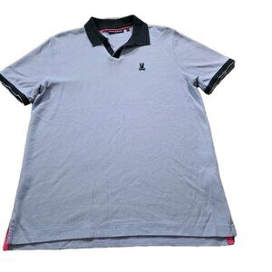 Psycho Bunny Polo Shirt Men 5 / M Lavender SS Logo Pique Edgy Preppy Cotton Bold